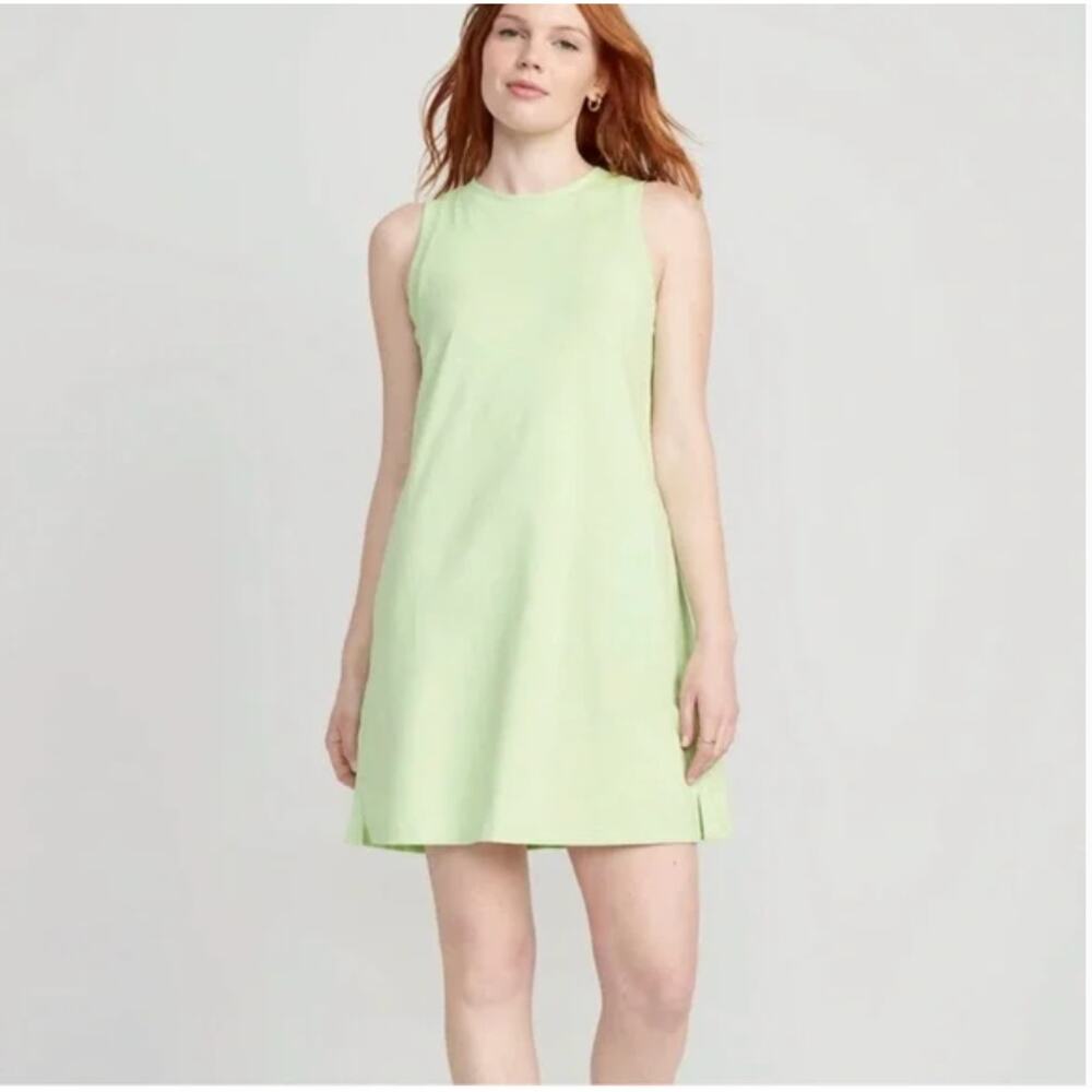 NWT OLD NAVY Sleeveless Vintage Mini Shift Front Pocket Green Dress Size Small - Picture 2 of 7
